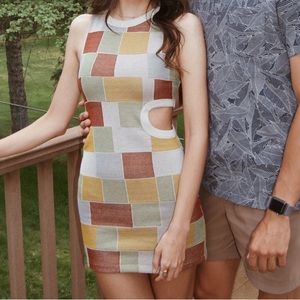 Zara patchwork cut out dress xs-s